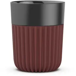 Sengetti Ribbed Coffee Mug Black-Deep Red Image